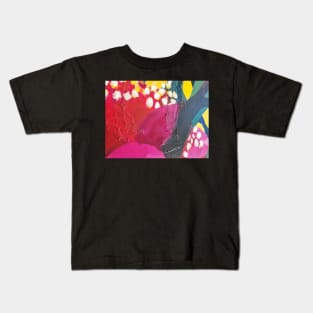 Green and Hot Pink Abstract Design Kids T-Shirt